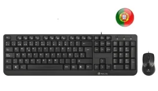 NGS Cocoa Kit Teclado Multimedia y Raton con Cable - QWERTY Portugues - 12 Teclas Multimedia - Color Negro