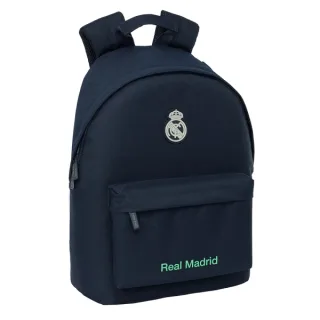 Safta Real Madrid 2ª Equipacion 25/26 Mochila para Portatil hasta 14.1" - Bolsillo para Tablet - Tirador Doble - Espalda Transpirable - 20L - 310x160x410mm - Color Azul Marino