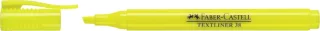 Faber-Castell Textliner 38 Marcador Fluorescente - Cuerpo Fino - Punta Biselada - Trazo Grueso y Fino - Tinta con Base de Agua - Color Amarillo · Pack de 10 uds.