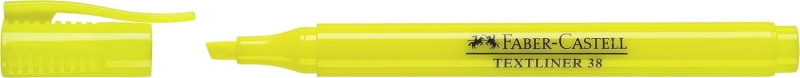 Faber-Castell Textliner 38 Marcador Fluorescente - Cuerpo Fino - Punta Biselada - Trazo Grueso y Fino - Tinta con Base de Agua - Color Amarillo · Pack de 10 uds.