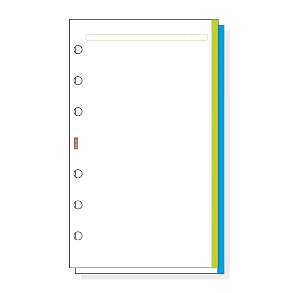 Finocam R445 Recambio para Agendas Open - Liso con Banda de Color - Formato 400 - 91x4x152mm - Color Blanco