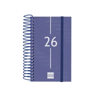 Finocam Year Agenda de Espiral - Tapa Ligera - Formato E3 - 95x24x127mm - 1 Dia por Pagina - Color Azul