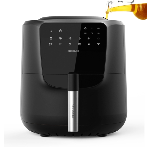 Cecotec Cecofry Rainm Freidora sin Aceite - 1550W - Autodosificador de Aceite - Capacidad 5.5L - Panel Multifuncion - 8 Menus Preconfigurados - Funcion Autolimpieza - Rejilla de Seguridad -