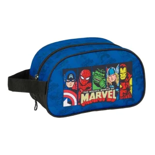 Safta Avengers Neceser de 5L - Cremallera - Asa Lateral - Adapatable a Carro - 260x120x150mm - Color Azul Oscuro