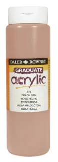 Daler Rowney Graduate Pintura Acrilica - Botella de Plastico - 500ml - Color Rosa Melocoton