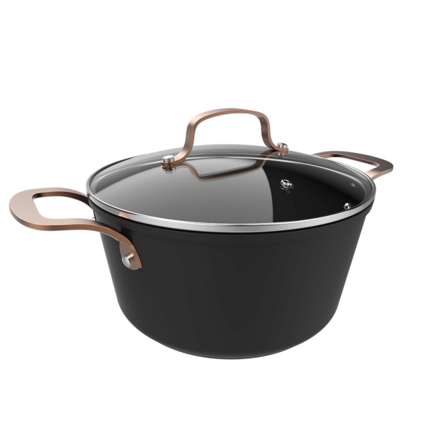Cecotec Polka Fantasy Olla de 24cm de Diametro - Aluminio Forjado - Tapa de Cristal Templado - Asas Remachadas - Antiadherente - Apta para Horno hasta 230°C - Compatible con Induccion - Colo