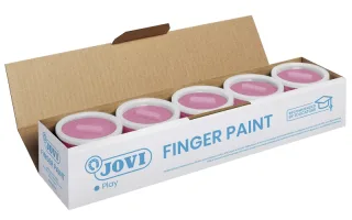 Jovi Bote de Pintura de Dedos - 125ml - Colores Mezclables - Textura Gelatinosa - Lavable - sin Gluten Ni Alergenos - No Toxico - Color Rosa · Pack de 5 uds.