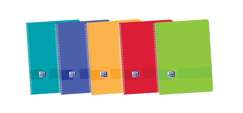 Oxford Live & Go Europeanbook A4+ - Tapa de Plastico - 1 Linea 2 Margenes - 80 Hojas - Colores Surtidos · Pack de 5 uds.