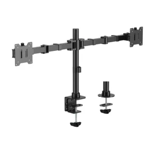 Aisens Soporte de Mesa Eco Giratorio e Inclinable para Monitor/TV 20Kg (3 Pivotes - 2 Brazos) de 17-35" - Color Negro