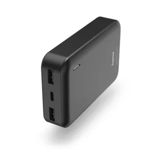Hama Bateria Externa Powerbank 10000mAh - Polimero de Litio - USB-C - USB-A - Carga Rapida - 2 Conexiones de Salida - Indicador LED de Carga - 25x104.5x65.5mm - Color Gris