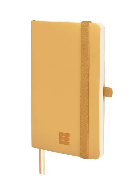 Finocam Nexo Cuaderno de Tapa Blanda - 72 Hojas - 90x150mm - Papel Crema de 80g/m2 - Bolsillo Interior - Cierre con Goma - Portaboligrafo - Hojas Microperforadas - Color Camel