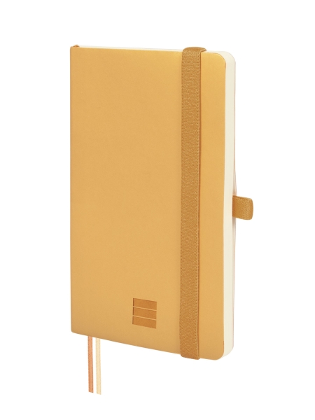 Finocam Nexo Cuaderno de Tapa Blanda - 72 Hojas - 90x150mm - Papel Crema de 80g/m2 - Bolsillo Interior - Cierre con Goma - Portaboligrafo - Hojas Microperforadas - Color Camel
