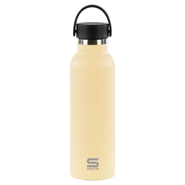 Safta Botella Termo de 600ml - Acero Inoxidable - Asa Superior - Color Arena