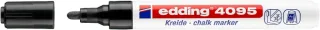 Edding 4095 Rotulador de Tiza Liquida - Punta Redonda - Trazo entre 2 y 3mm - Olor Neutro - Color Negro · Pack de 10 uds.