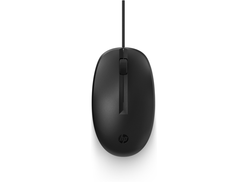 HP 128 Raton Laser USB - Sensor 1200 DPI Ajustable - Diseño Ambidiestro Ergonomico - 3 Botones con Rueda de Desplazamiento - Plug & Play - Color Negro