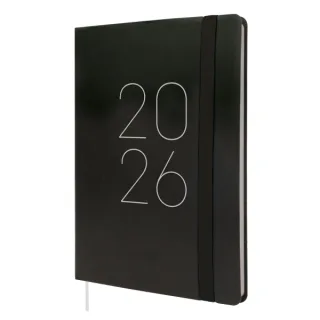 Finocam Flexi Lisa Agenda en Catalan - Anual 2026 - Tapa Blanda - Formato FA5 - 151x13x214mm - Semana Vista en Vertical - Color Negro