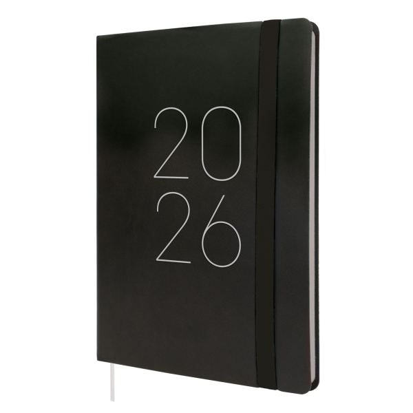 Finocam Flexi Lisa Agenda en Catalan - Anual 2026 - Tapa Blanda - Formato FA5 - 151x13x214mm - Semana Vista en Vertical - Color Negro