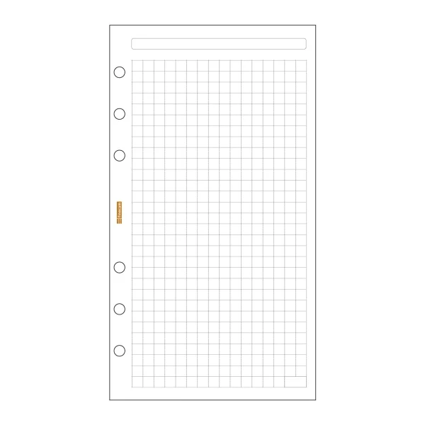 Finocam C940 Recambio para Agendas Classic - Cuadriculado - Formato 609 - 94x171x5mm - Color Blanco