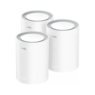 Cudy Pack de 3 Sistemas WiFi Mesh 7 Gigabit Dual Band BE3600 - Velocidad hasta 1000Mbps - 3 Puertos - Antenas Internas - Color Blanco