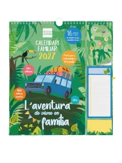 Finocam Sep Calendario de Pared en Catalan - 16 Meses - Mes Vista - Formato Plus - 215x325mm - Espiral Doble Metalica - Papel de 140g/m2 - Espacio para Notas - Anilla Portaboligrafo - Multic