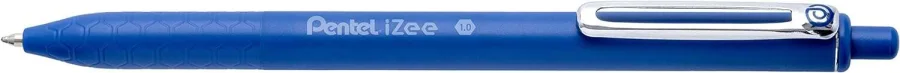 Pentel iZee Boligrafo de Bola Retractil - Punta 0.7mm - Trazo 0.35mm - Clip de Metal - Color Azul · Pack de 12 uds.