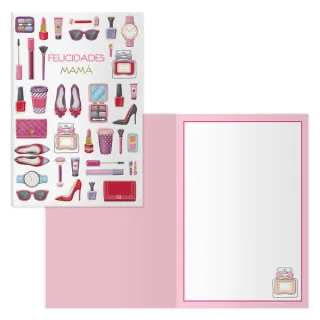 Dohe Beautiful Pack de 6 Tarjetas de Felicitacion para Padres - 11.5x17cm - Impresion a Todo Color - Estampaciones con Pelicula de Color - Estampacion en Seco - Papel Offset Blanco de 300gr