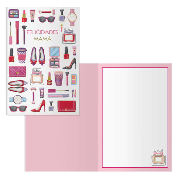 Dohe Beautiful Pack de 6 Tarjetas de Felicitacion para Padres - 11.5x17cm - Impresion a Todo Color - Estampaciones con Pelicula de Color - Estampacion en Seco - Papel Offset Blanco de 300gr