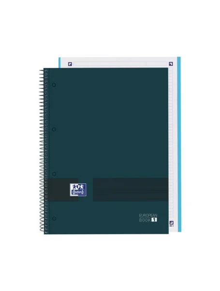 Oxford & You A4+ Europeanbook - Tapa Extradura Resistente - Cuaderno con 80 Hojas - Cuadricula 5x5 - Color Azul · Pack de 5 uds.