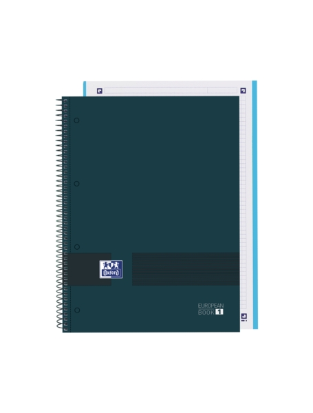 Oxford & You A4+ Europeanbook - Tapa Extradura Resistente - Cuaderno con 80 Hojas - Cuadricula 5x5 - Color Azul · Pack de 5 uds.