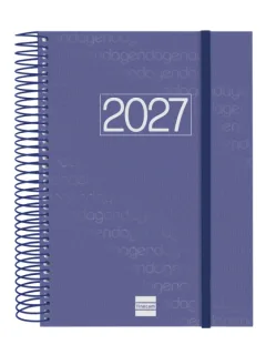 Finocam Espiral Basics Year Agenda en Catalan - Anual 2027 - 1 Dia por Pagina - Formato E10 - 155x212mm - Goma Elastica - Tapa de Polipropileno - Esquinas Microperforadas - Papel de 70g/m2 -