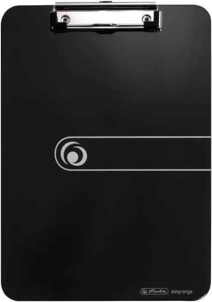 Herlitz Carpeta Sujetapapeles - Formato A4 - Pinza Metalica - Capacidad hasta 80 Hojas - Color Negro