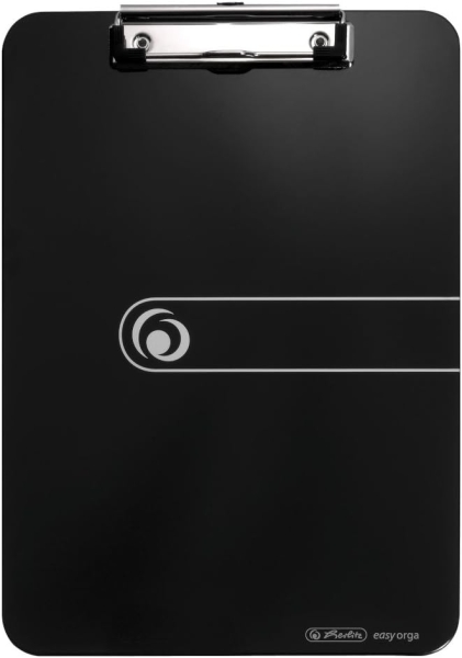 Herlitz Carpeta Sujetapapeles - Formato A4 - Pinza Metalica - Capacidad hasta 80 Hojas - Color Negro