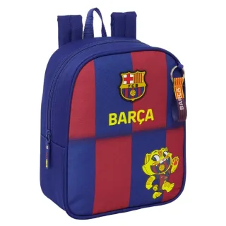Safta F.C.Barcelona Mochila Guarderia de 6L - Adaptable a Carro - Tarjeta de Identificacion Personal - Cierre de Cremallera - 22x27x10cm - Color Rojo y Azul