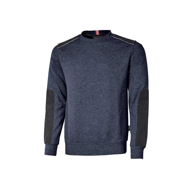 Upower Ryke Sudadera Cepillada Cuello Redondo - Talla 2XL - Bolsillo Antebrazo, Refuerzos Antidesgaste, Elementos Reflectantes, Proteccion DPI1 - Color Azul Marino