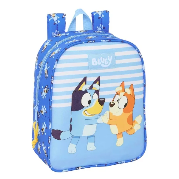 Safta Bluey Let'S Play Mochila Guarderia - Adaptable a Carro - Tarjeta ID - Asa Superior - 6L - Ideal para Guarderia - Ligera y Facil de Llevar - 220x100x270mm - Color Azul