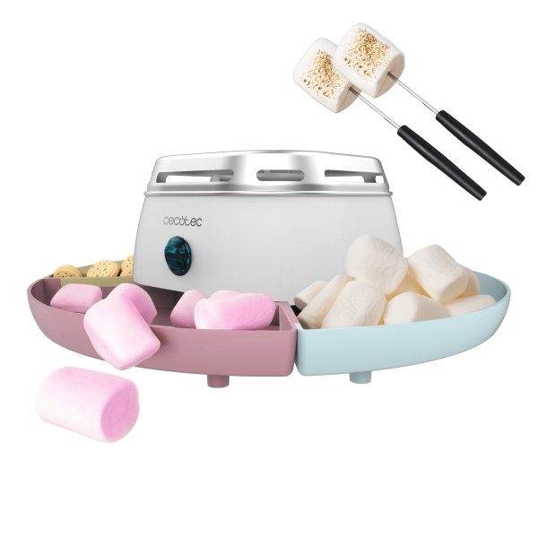 Cecotec Fun and Sugar Marshmallow Maquina para Calentar Malvaviscos - 270W - Seguro - 2 Tenedores Metalicos - Compartimentos Desmontables - sin Llama - Facil de Limpiar y Almacenar - Color B