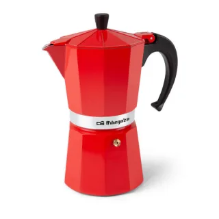 Orbegozo KFR 1240 Cafetera de Aluminio - Prepara 12 Tazas de Cafe en Minutos - Compatible con Diferentes Tipos de Cocinas - Mango Ergonomico y Valvula de Seguridad - Facil de Limpiar y Mante