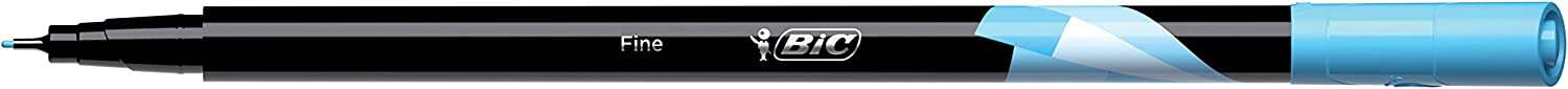 Bic Intensity Fine Rotulador de Punta Fina de 0.8mm - Trazo de 0.4mm - Tinta con Base de Agua - Color Turquesa · Pack de 12 uds.