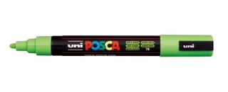 Posca PC-5M Marcador de Pintura - Punta de Bala 1.8-2.5mm - Tinta Base al Agua - Resistente a la Luz - No Permanente - Color Verde Manzana · Pack de 6 uds.