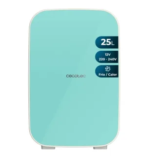 Cecotec Bolero MiniCooling 25L Bahamas Mint Mini Frigorifico Portatil - Capacidad 25L - 12V/220V - Temperatura Regulable - Enfria hasta 7ºC - Funcion Calentamiento hasta 65ºC - Color Menta