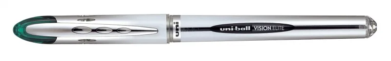 Uni-ball Vision Elite UB-200 Rollerball de Tinta Liquida - Punta de Bola 0.8mm - Sistema Antifugas para Viajes - Color Verde · Pack de 12 uds.