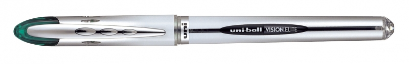 Uni-ball Vision Elite UB-200 Rollerball de Tinta Liquida - Punta de Bola 0.8mm - Sistema Antifugas para Viajes - Color Verde · Pack de 12 uds.