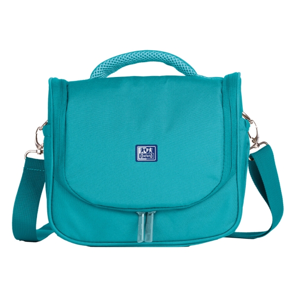 Oxford Young Proof B-Foodie Bolsa Isotermica - Bolsillo Trasero con Cremallera - Asa Superior - Malla Frontal - Base Reforzada - Bolsillos Laterales - Correa Ajustable - Color Aguamarina