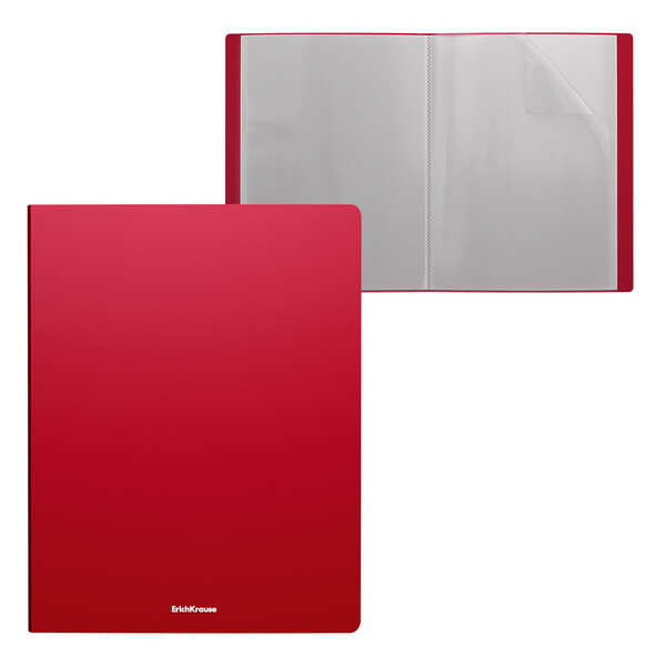 Erichkrause Matt Classic Carpeta con 20 Fundas - Tamaño A4 - Color Rojo · Pack de 4 uds.