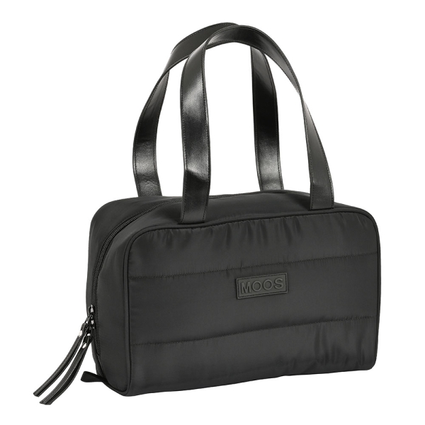 Safta Moos Capsula Neceser de 8L - Cremallera - Asas de Mano Superiores - Interior Forrado - Bolsillo Interior - Tirador Doble - 310x140x190mm - Color Negro