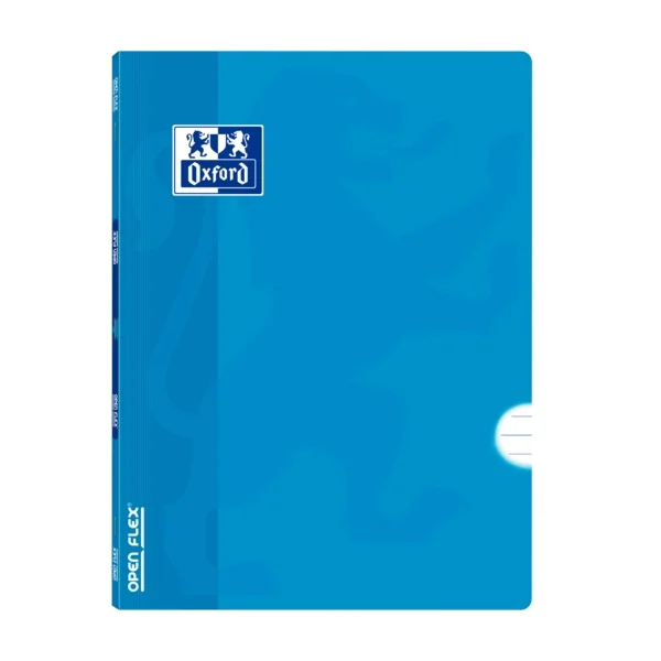 Oxford Libreta Grapada Openflex A4 - Tapa de Plastico Resistente - Grapada para Mayor Durabilidad - 1 Linea con Margen para Organizacion - 48 Hojas de Papel de Alta Calidad - Color Turquesa · Pack de 10 uds.