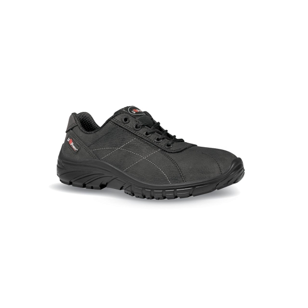 Upower Tonic Grip O Calzado de Seguridad Bajos - Talla 35 - Piel Nubuck Hidrofugo, Puntal Golia 0 Joule, Antiestaticos, Resistentes a Hidrocarburos, Suela Antideslizante PU/PU, Proteccion 02 FO SR - Color Gris Oscuro