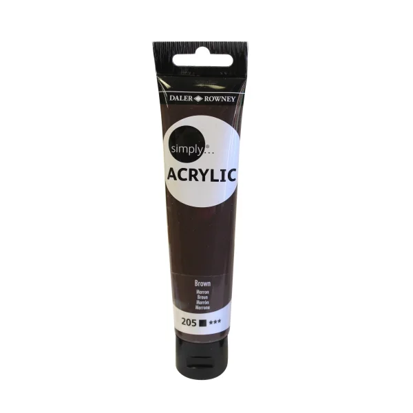 Daler Rowney Simply Pintura Acrilica - Tubo de Plastico - 75ml - Color Marron