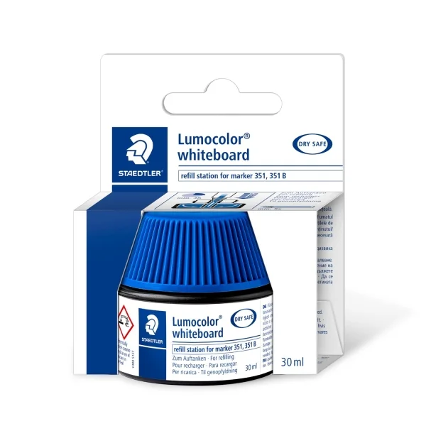 Staedtler Bote de Tinta para Recarga Rotulador Lumocolor 351 - Capacidad 30ml - Color Azul