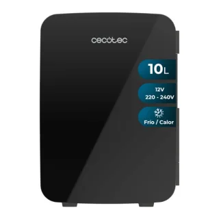 Cecotec Bolero MiniCooling 10L Bahamas Black Mini Frigorifico Portatil - Capacidad 10L - 12V/220V - Temperatura Regulable - Enfria hasta 7ºC - Funcion Calentamiento hasta 65ºC - Color Negro